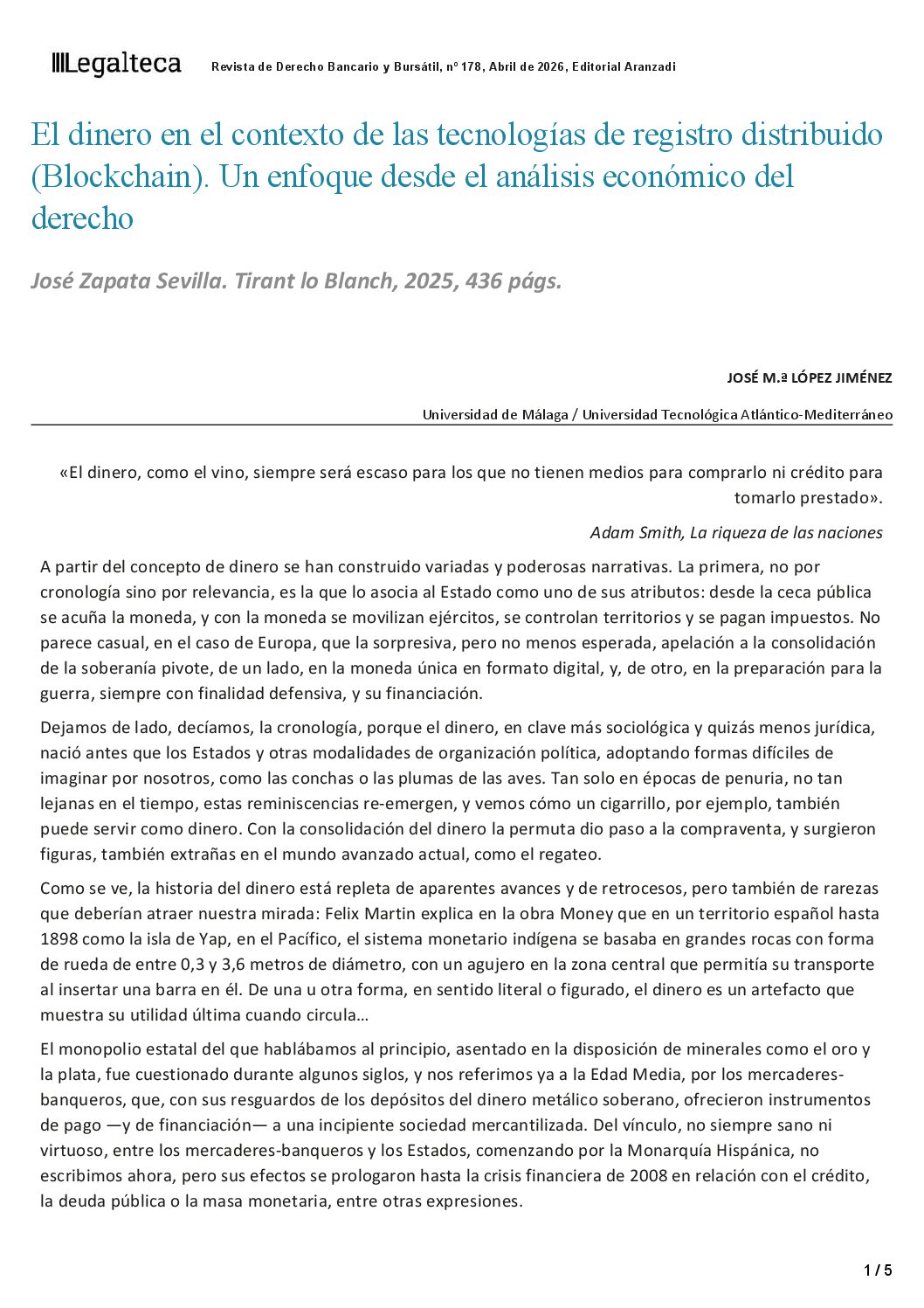 El blog de José Mª López (especialista en regulación financiera y profesor de Derecho Civil y Mercantil)