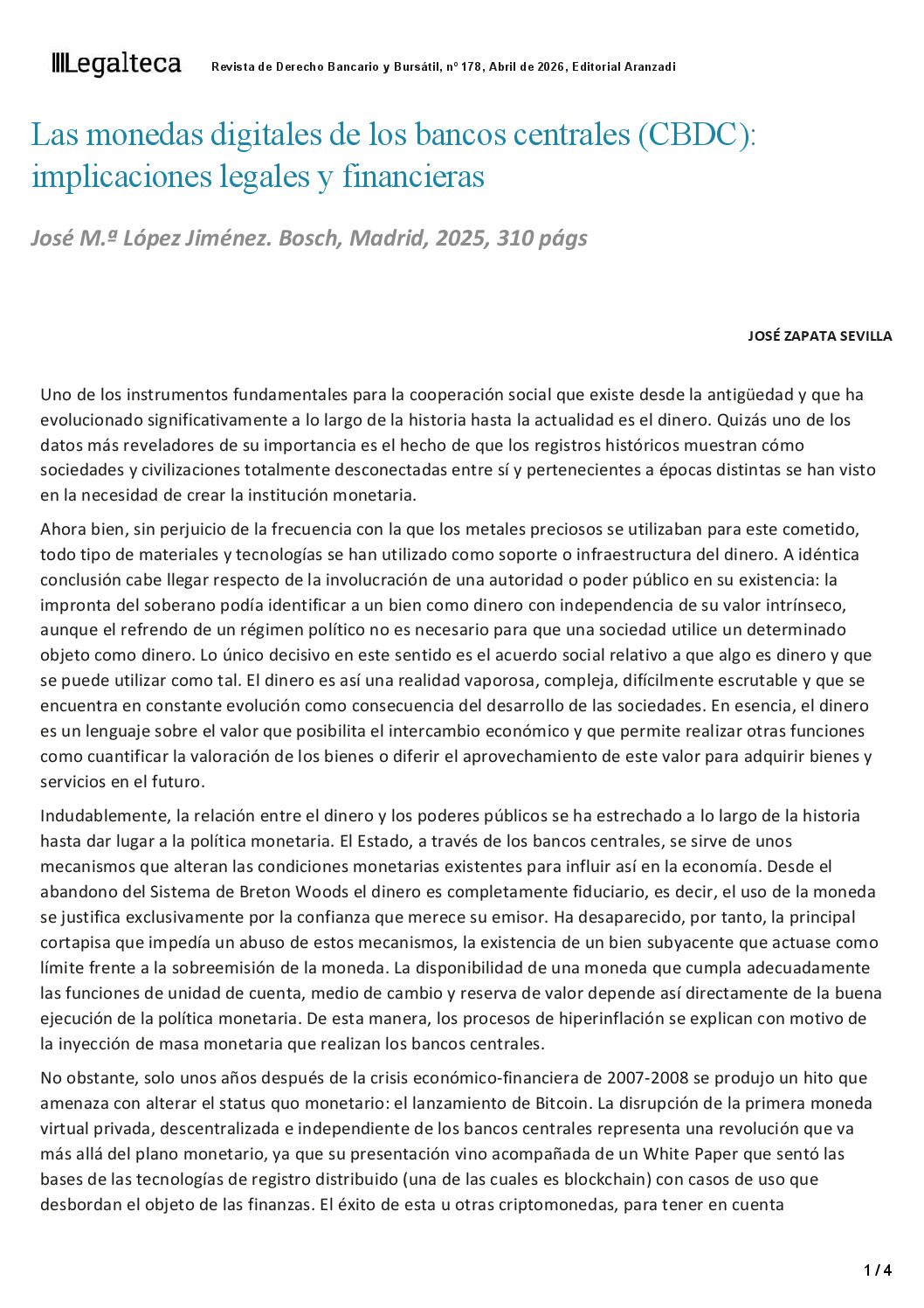El blog de José Mª López (especialista en regulación financiera y profesor de Derecho Civil y Mercantil)